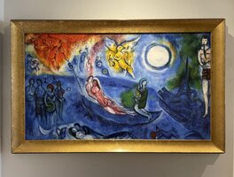 In de stijl van Marc Chagall door Geert Jan Jansen, geschilderd in olieverf op doek