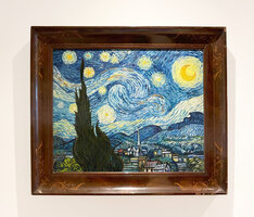 Sterrennacht Van Gogh ingelijste reproductie, geschilderd in olieverf op doek