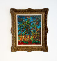 Saint-Paul inrichting in Saint-Rémy ingelijste Van Gogh reproductie, geschilderd in olieverf op doek