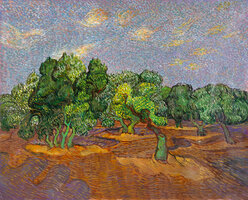 Olijfgaard Van Gogh replica, geschilderd in olieverf op doek