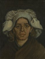 Kop van een Vrouw Van Gogh reproductie, 1885