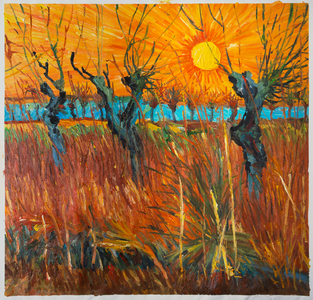 Willows at Sunset Van Gogh reproduction